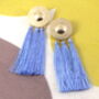 Blue Tassel Drop Earrings, thumbnail 1 of 1