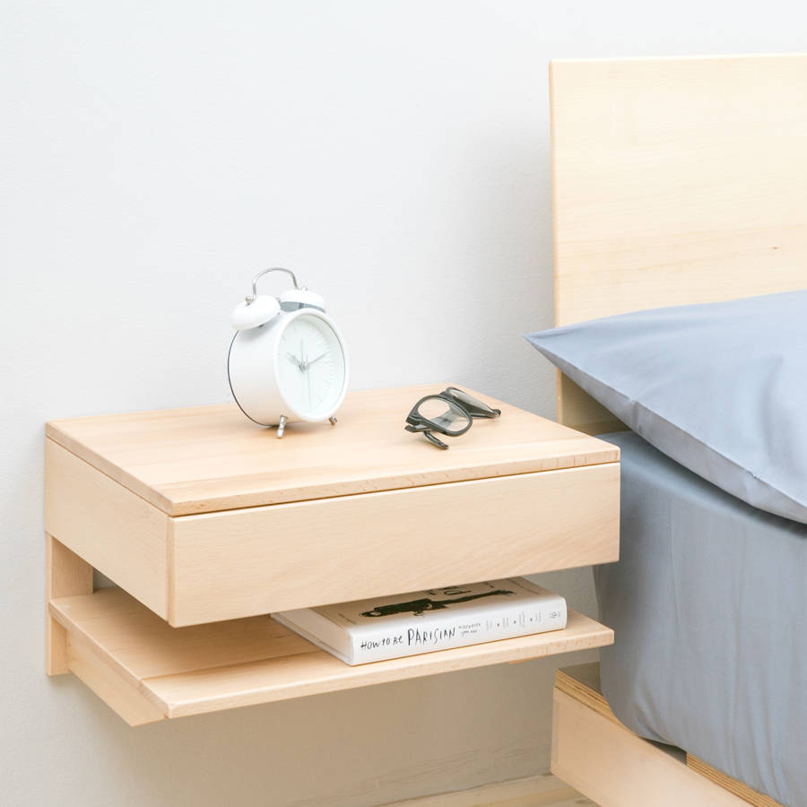 floating bedside table with drawer and shelf by urbansize