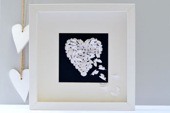 Personalised Peace White Butterfly Heart, Framed, 3 of 4