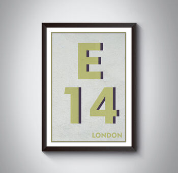E14 East Ham Typography Postcode Print, 7 of 10