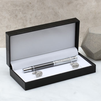 Personalised Message Boxed Pen And Cufflink Set, 2 of 4