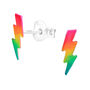 Colourful Lightning Bolt Sterling Silver Earrings, thumbnail 4 of 10
