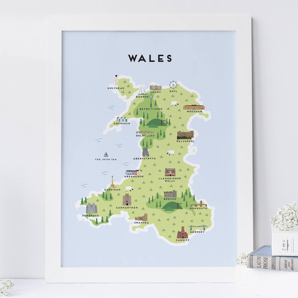 Map Of Wales Print, 1 of 2
