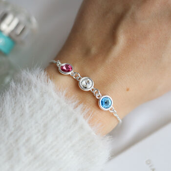 Three Birthstones Bracelet In Sterling Silver, 8 of 9