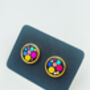 Disco Stud Earrings With Colourful Sparkles, thumbnail 10 of 12