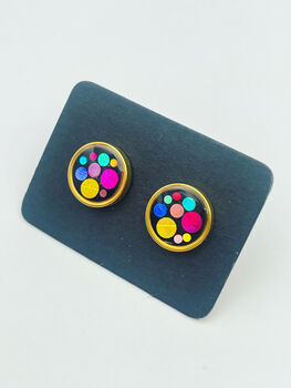 Disco Stud Earrings With Colourful Sparkles, 10 of 12