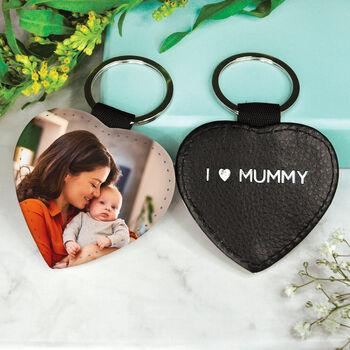 Personalised Mummy Heart Photo Keyring, 3 of 4