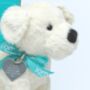 Cream Puppy Dog With Personalised Heart Dog Tag, thumbnail 1 of 3