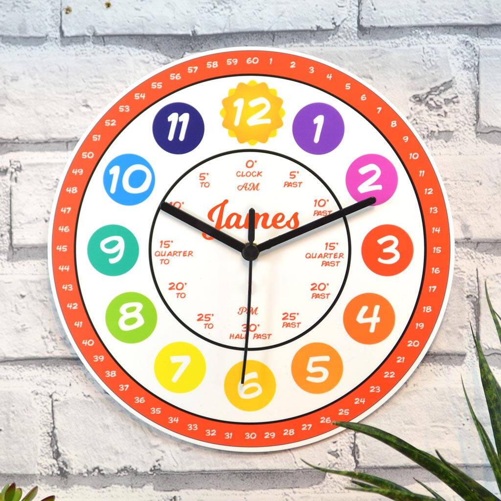 Personalised Learn The Time Wall Clock By Gifts Online4 U