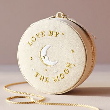 Sun And Moon Embroidered Round Jewellery Case, 6 of 12