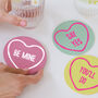 Love Heart Sweet Personalised Leather Coaster, thumbnail 1 of 7