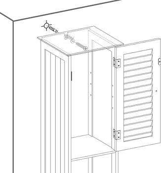 Tall Bathroom Storage Cabinet With Louvered Doors, 6 of 7