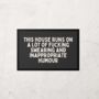 This House Runs On A Lot Of Swearing | Cream And Charcoal | Door Mat, thumbnail 2 of 2