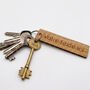 Personalised French Text Wooden Keyring Gift, thumbnail 3 of 4