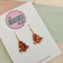 Gold And Red Christmas Tree Glitter Resin Earrings / Festive Jewellery / Christmas Gift, thumbnail 8 of 10