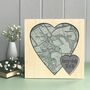 Double Painted Heart Shaped Map Print On Wood, thumbnail 4 of 10