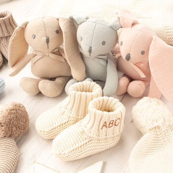 Luxury Cream Welcome Baby Knitted Essentials And Toy Gift Set, 2 of 12