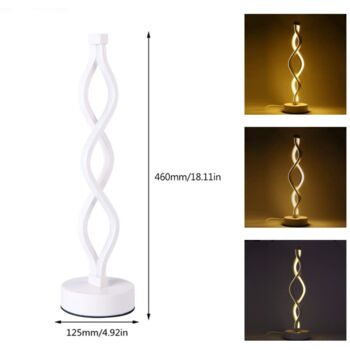 White Twist Wave LED Table Lamp, 9 of 9