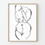 Woman Life Drawing Figure Monochrome Riso Print On Recycled Paper, thumbnail 8 of 8