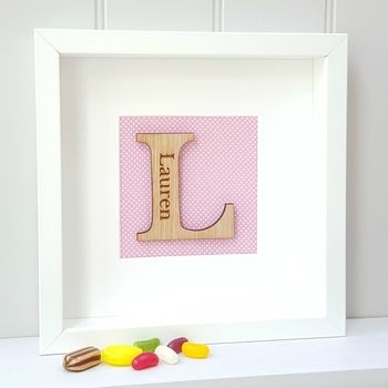 Personalised New Baby Oak Initial Gift, 5 of 6