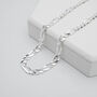 Mens Sterling Silver Light Figaro Chain Necklace, thumbnail 2 of 8
