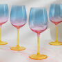 G Decor Set Of Four Wine Glasses With A Rainbow Hue, thumbnail 1 of 3