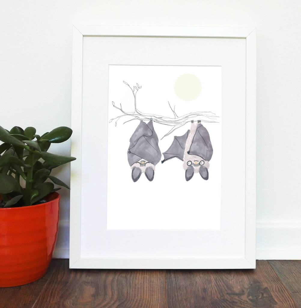 bats print children s nursery poster spooky cute by jo clark design
