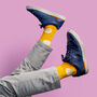 Orange Polka Dot Egyptian Cotton Men's Socks, thumbnail 1 of 4