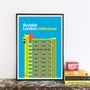Brutalist London Trellick Tower Illustrated Poster, thumbnail 1 of 4