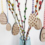 Mini Wooden Easter Egg Hanging Decorations, thumbnail 2 of 5