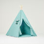 Kids Teepee Tent Turquoise Set With Floor Mat, thumbnail 2 of 4
