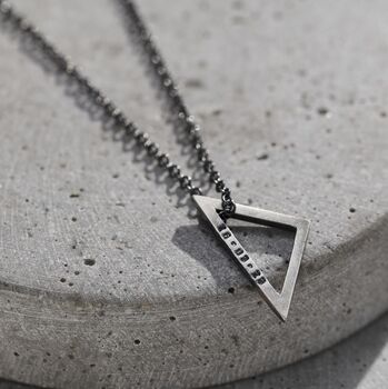 Men's Personalised Open Triangle Necklace, 2 of 7