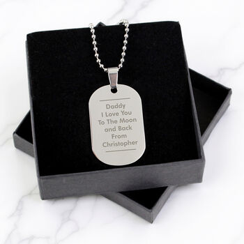 Personalised Classic Stainless Steel Dog Tag Necklace, 2 of 6