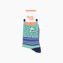 Embroidered Bee Daisy Combed Cotton Socks In Green, thumbnail 4 of 4