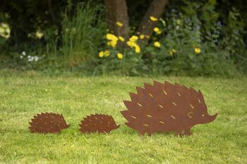 Rusty Decorative Hedgehog Family, 2 of 2