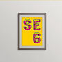 Se6 London Postcode Neon Typography Print, thumbnail 4 of 4