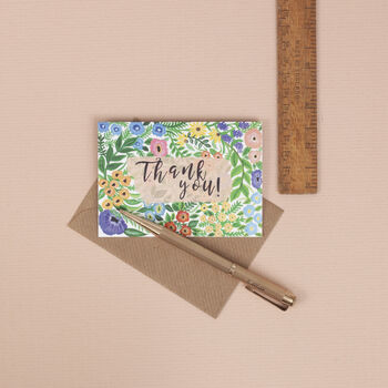 Set Of Six Patterned Mini Thank You Cards, 11 of 11
