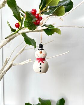 Ceramic Christmas Snowman Decoration, 5 of 5