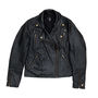 Ladies Black Leather Biker Jacket, thumbnail 4 of 8