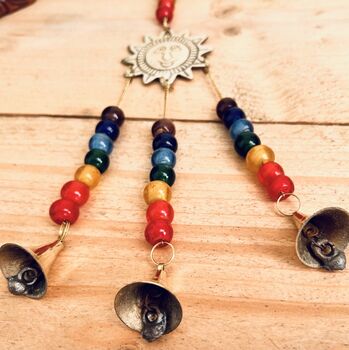 Smiling Sunshine Rainbow Chakra Bells Wind Chime, 8 of 10