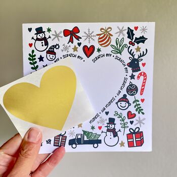 Diy Christmas Scratch Card Write Your Own Message And Stick On The Scratch Off Heart, 3 of 5