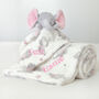 Personalised Pink Ears Elephant Comforter Blanket Set, thumbnail 1 of 8
