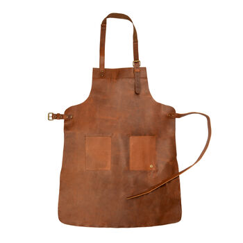 Personalised Double Pocket Full Grain Leather Apron, 2 of 8