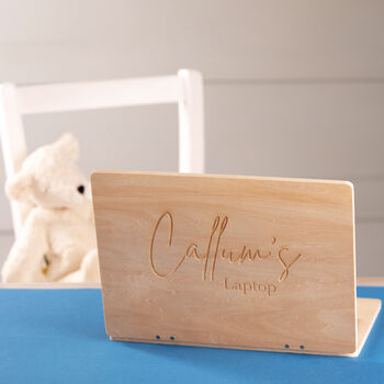 Personalised Wooden Laptop Toy, 4 of 4