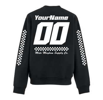 Personalised Ladies Race Name And Number Sweatshirt In Black, 2 of 4