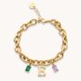 Charm Builder™ Gold Chunky Oval Chain Multi Charm Bracelet, thumbnail 2 of 8
