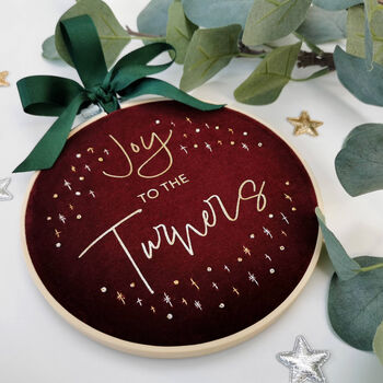 Christmas Joy Personalised Embroidered Hoop, 3 of 8