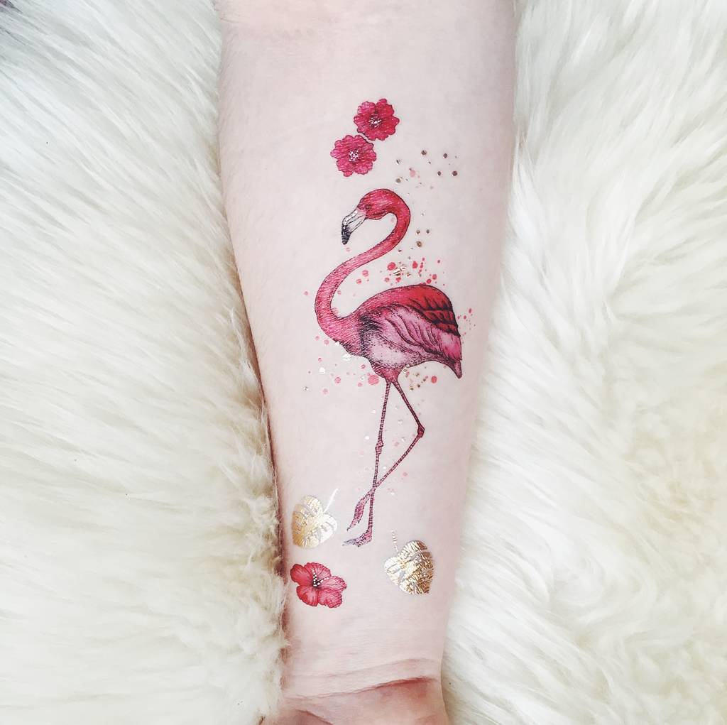 Fun little #watercolor flamingo tattoo from @_laceyloo_! Hit the link in  our bio to book your appointment today 🤘 | Instagram