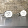 Engraved Oval Sterling Silver Monogram Cufflinks, thumbnail 3 of 5