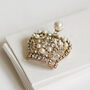 Vintage Style Golden Crown Brooch, thumbnail 2 of 6